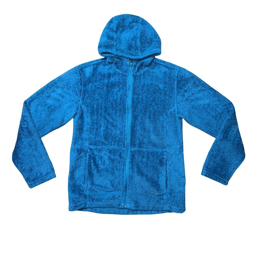 Marmot Womens Blue High Pile Fleece Full Zip Hoodie Jacket Large L